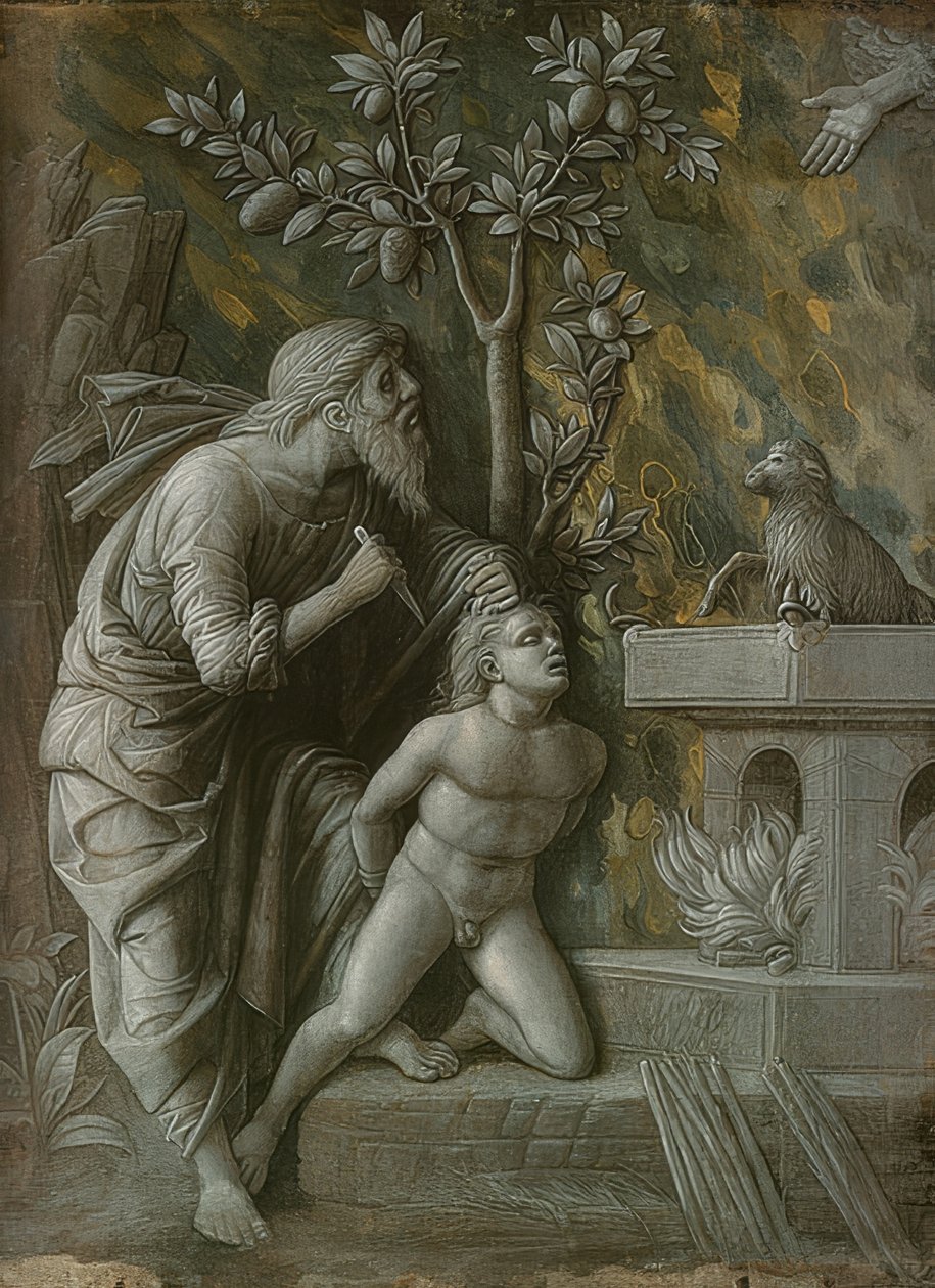 Isaks ofring. Omkring 1490-95 af Andrea Mantegna