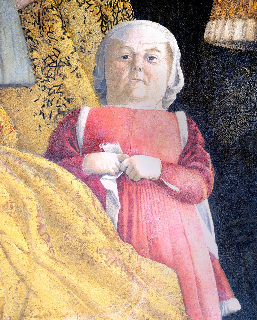Dværg af retten, detalje fra Court Wall af Andrea Mantegna