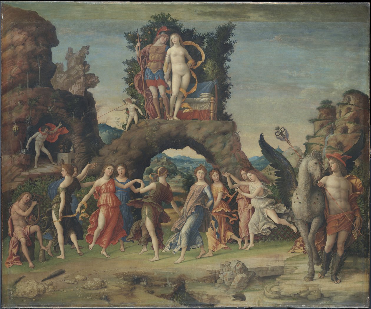 Tysk: Der Parnaß, detalje Parnassus af Andrea Mantegna