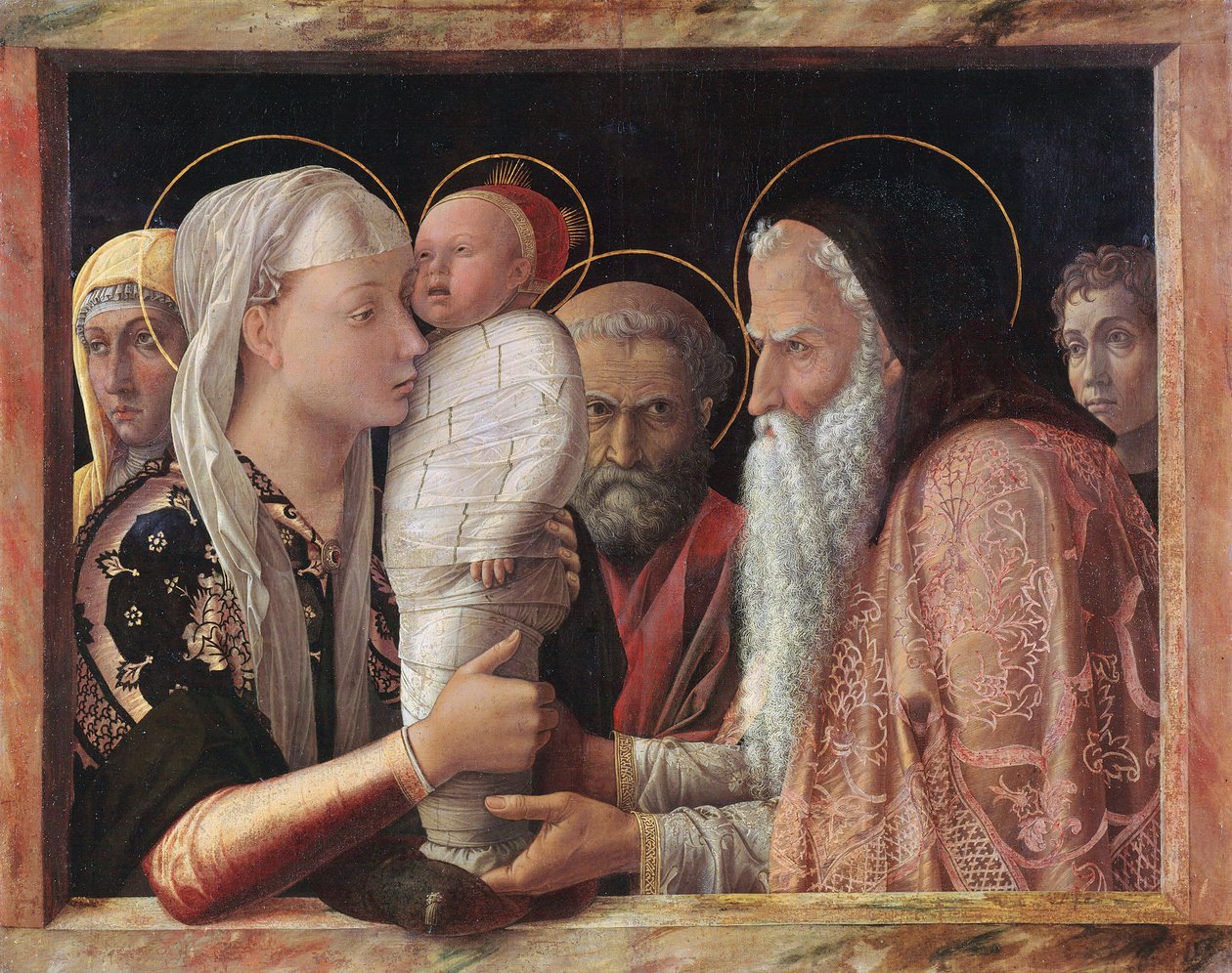 Tysk: Die Darbietung Christi im Tempel Præsentation ved templet af Andrea Mantegna