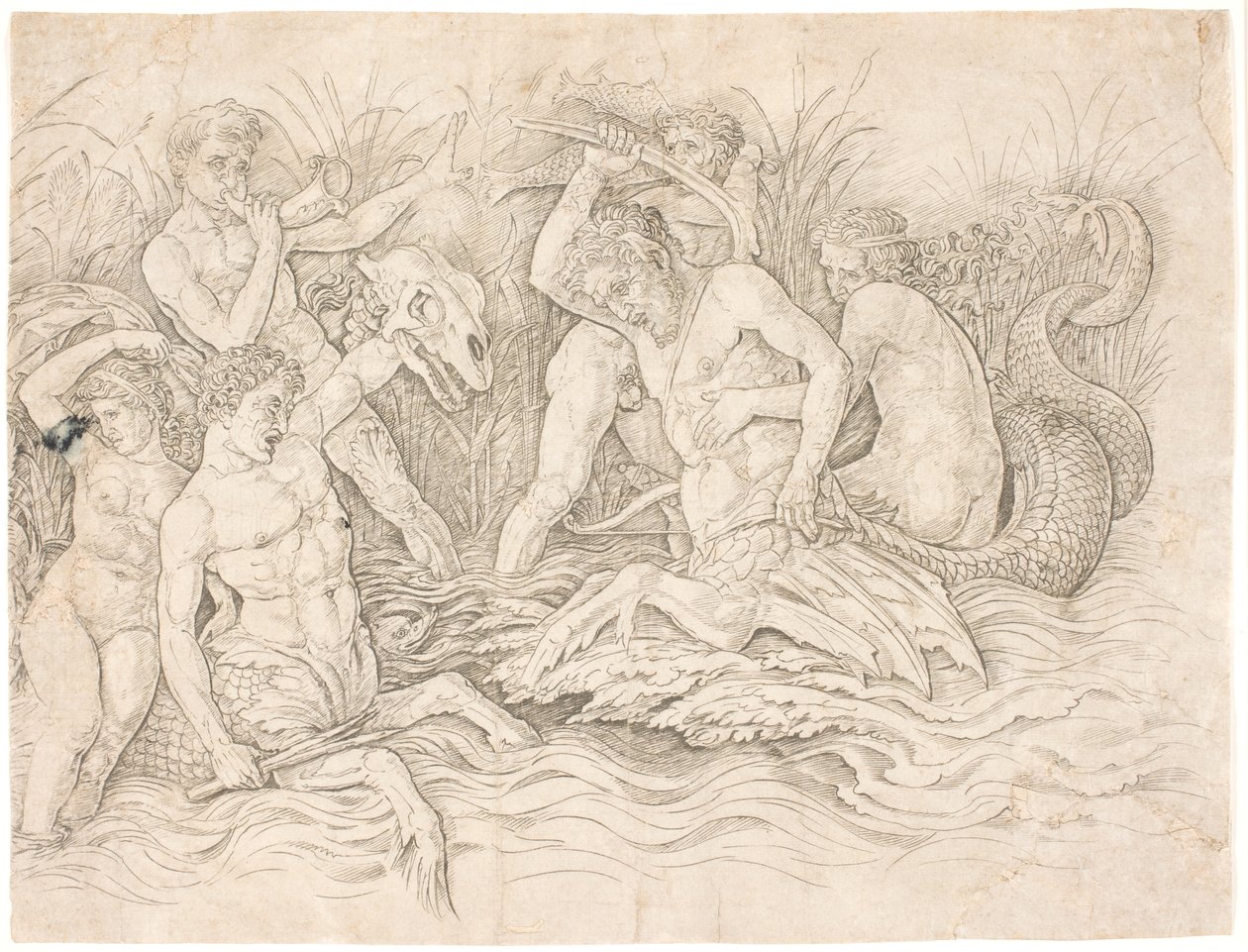 Havgudernes kamp, højre halvdel af Andrea Mantegna