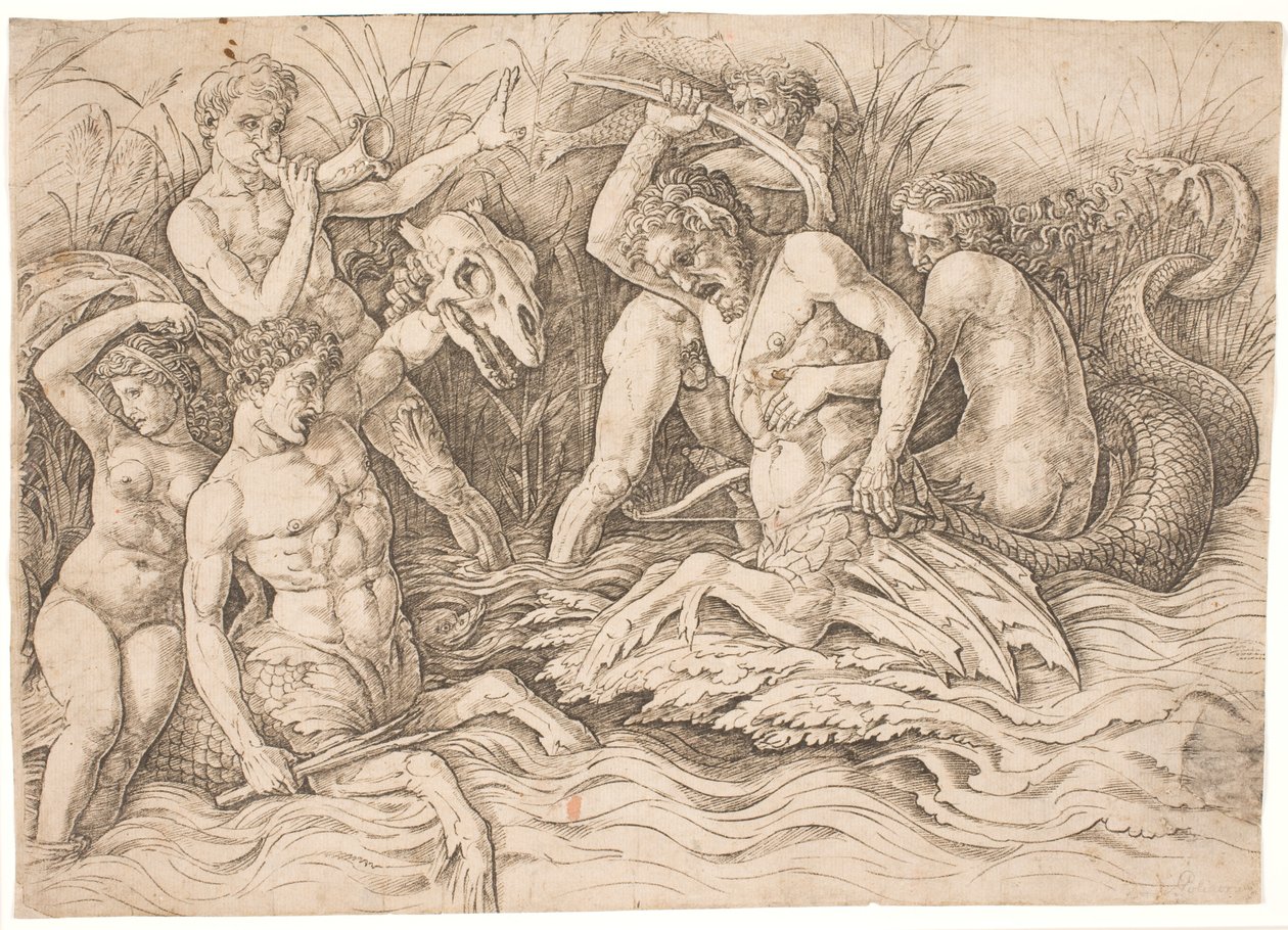 Havgudernes kamp, højre halvdel af Andrea Mantegna