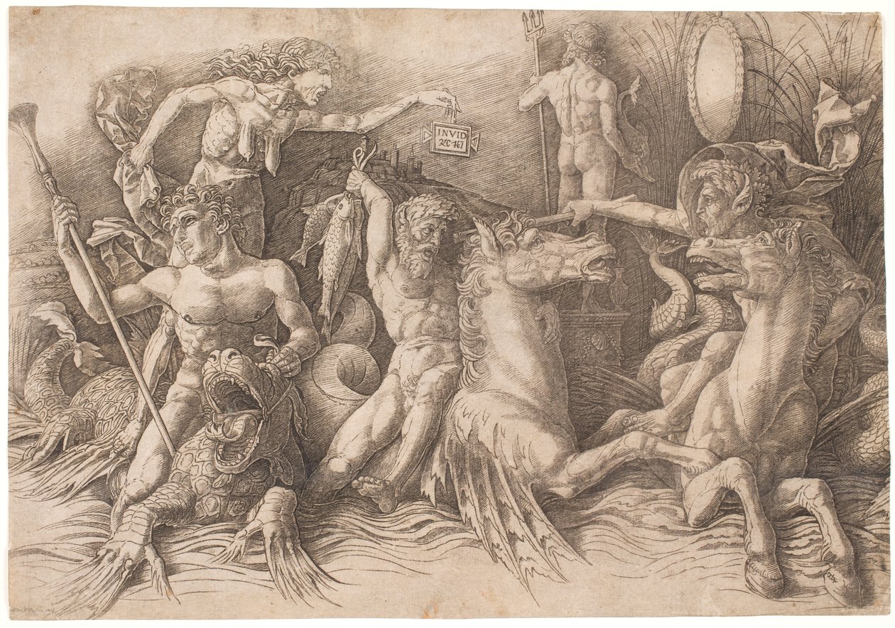 Havgudernes kamp, venstre halvdel af Andrea Mantegna