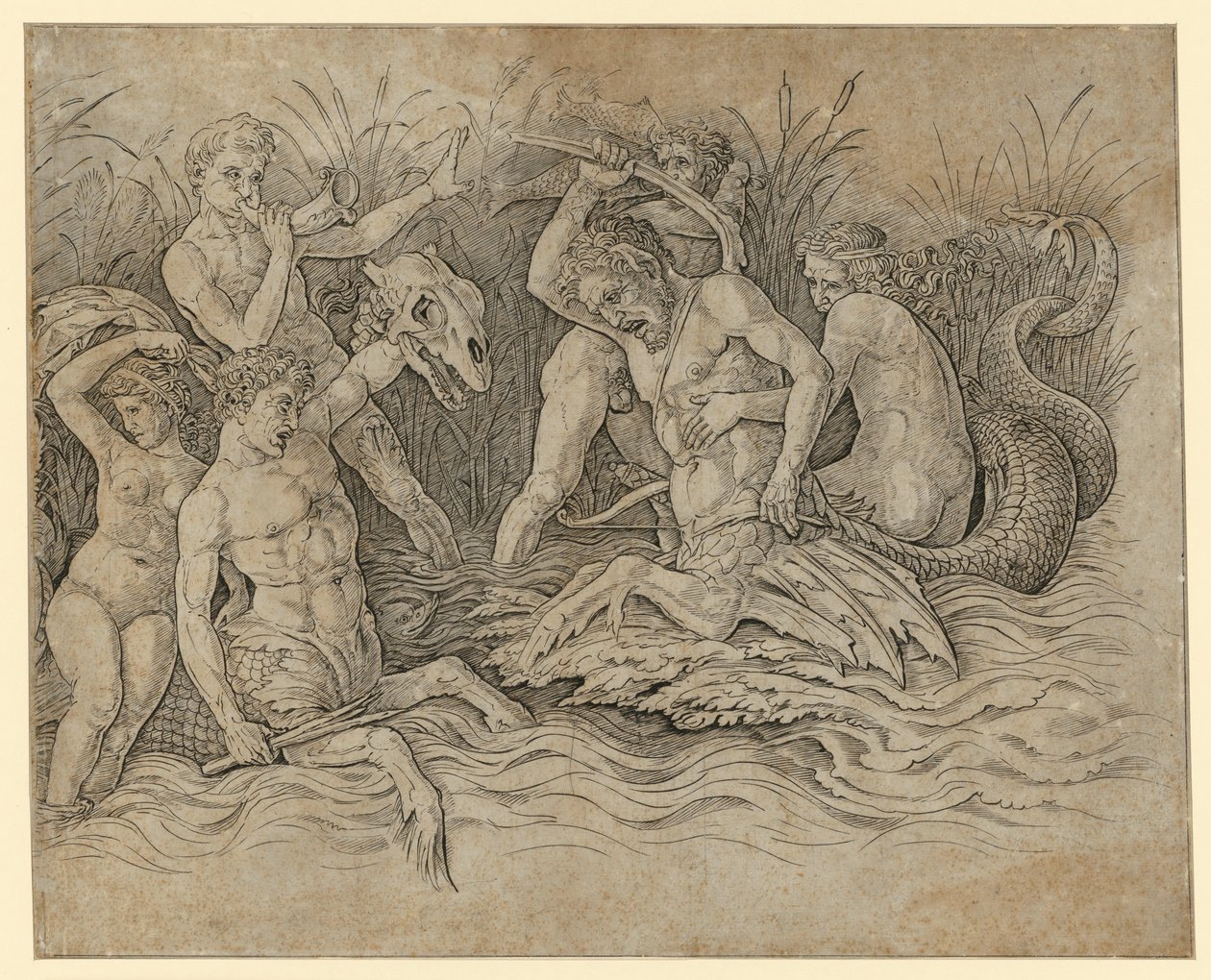 Havets guders kamp af Andrea Mantegna