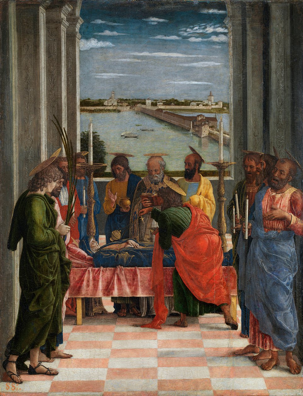 La mort de la vierge - Jomfruens død - Mantegna, Andrea (1431-1506) - ca 1462 - Tempera på panel - 54,5x42 - Museo del Prado, Madrid af Andrea Mantegna