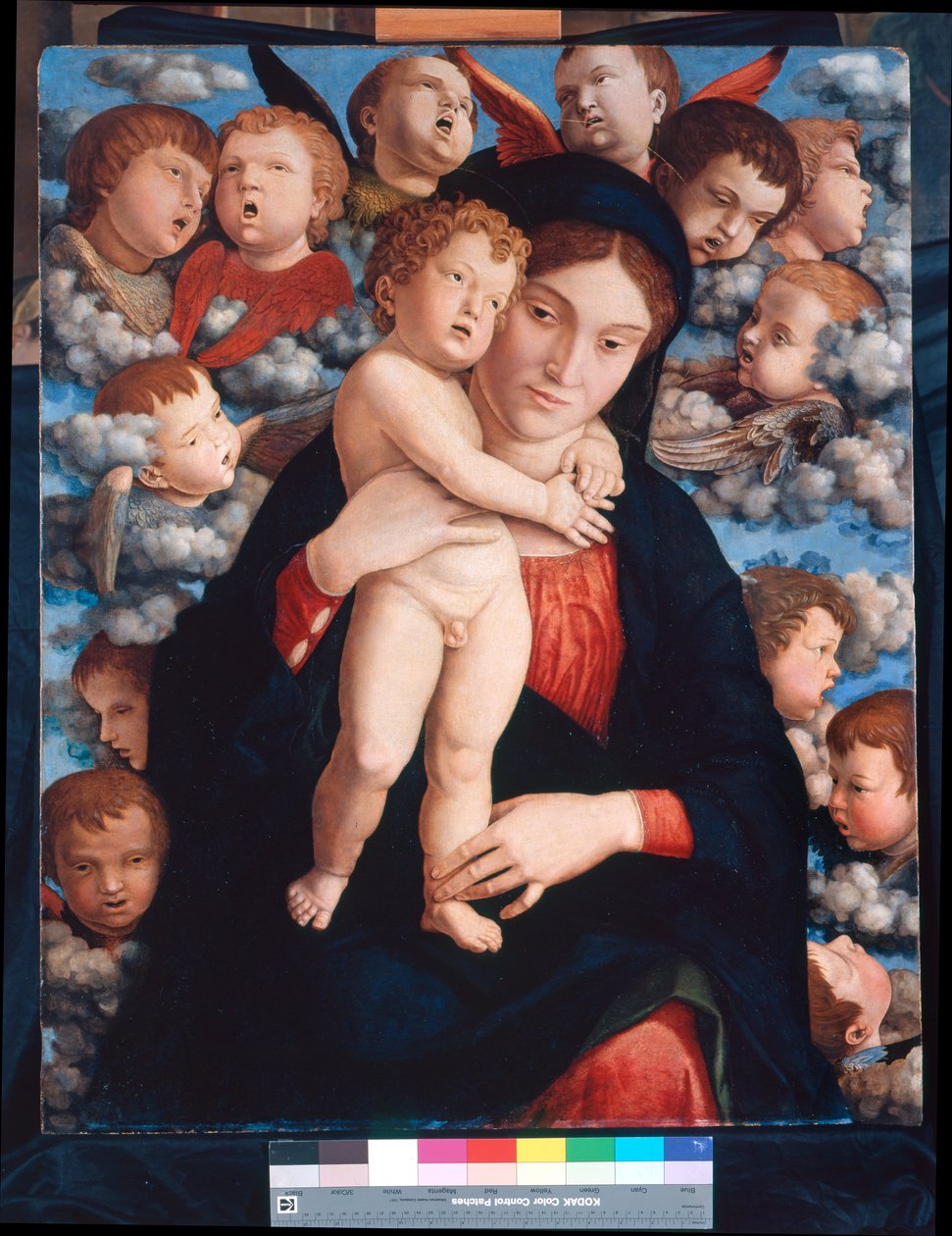 Madonna og Child og Choir of Cherubims af Andrea Mantegna