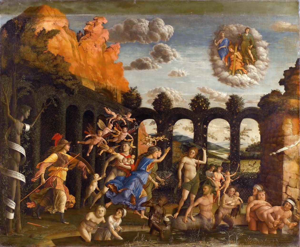 Minerva udstøder lasterne fra dydens have af Andrea Mantegna