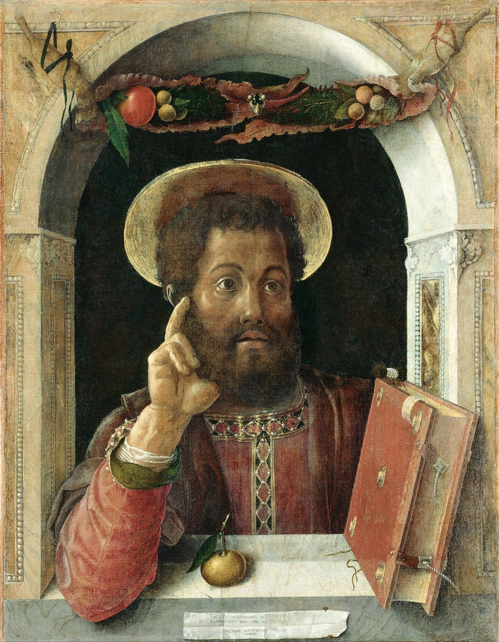 Pyhä Markus, evankelista, n. 1450 (sekoitustekniikka kankaalle) af Andrea Mantegna