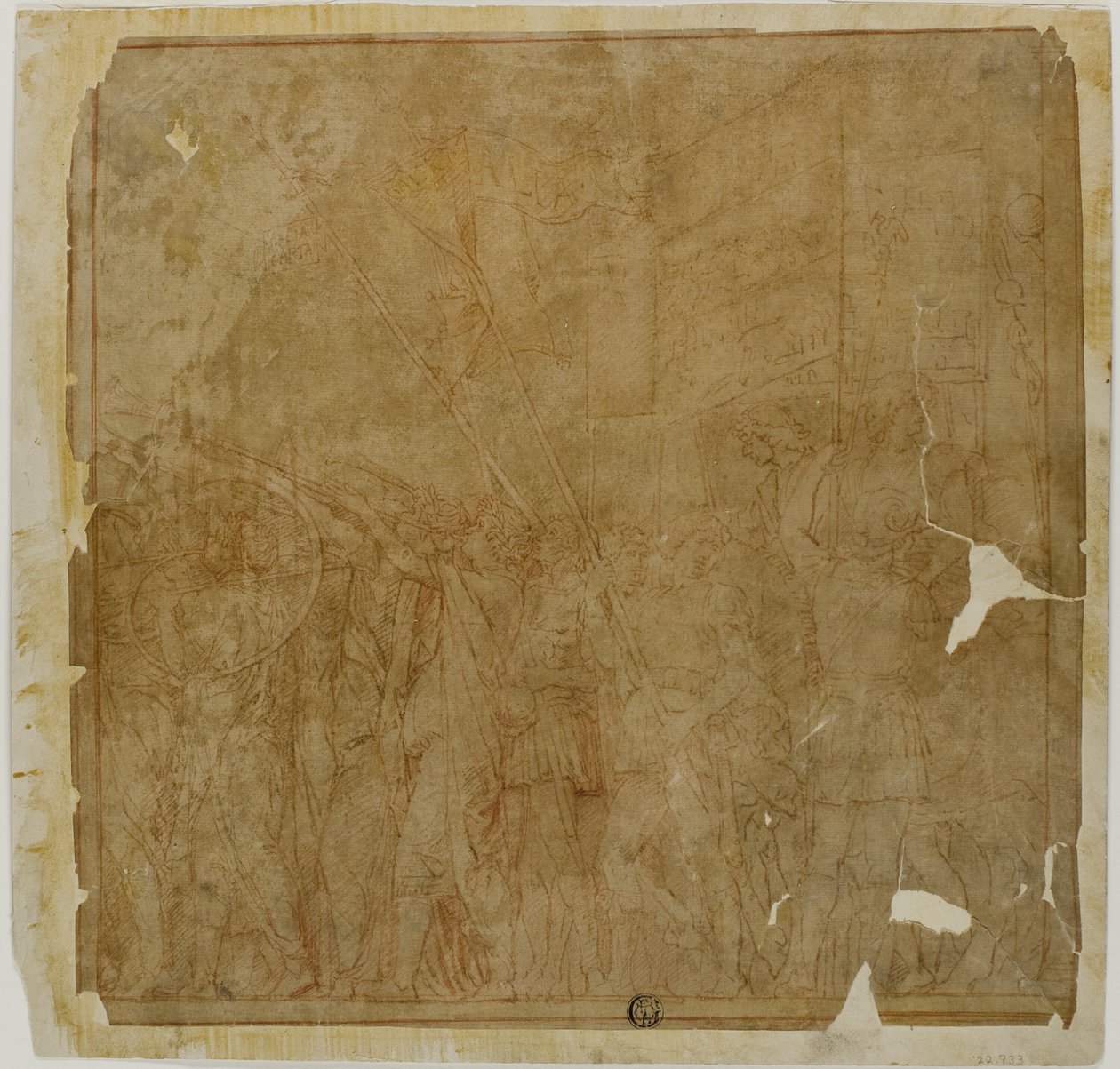 Study for the Triumphs of Julius Caesar: Canvas No. I af Andrea Mantegna