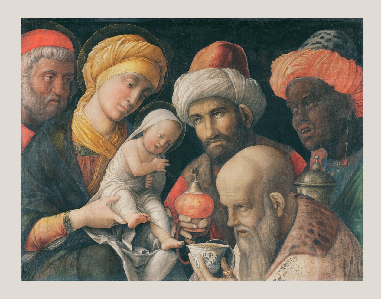 Magiernes tilbedelse, ca. 1500 af Andrea Mantegna