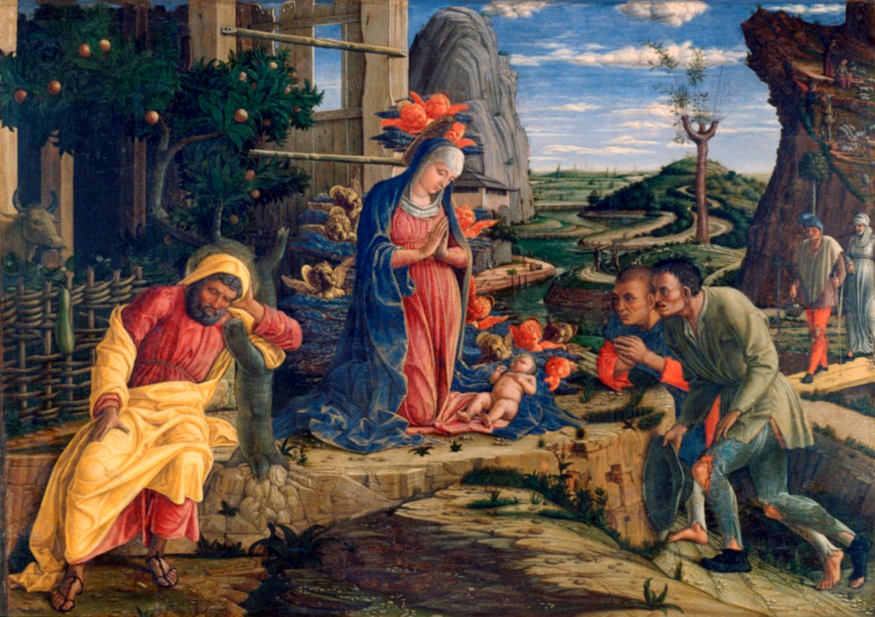 Hyrdernes tilbedelse, c1450 af Andrea Mantegna