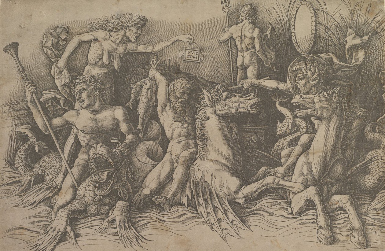 The Battle of the Sea Gods Venstre del af en frise, ca. 1485-88. af Andrea Mantegna