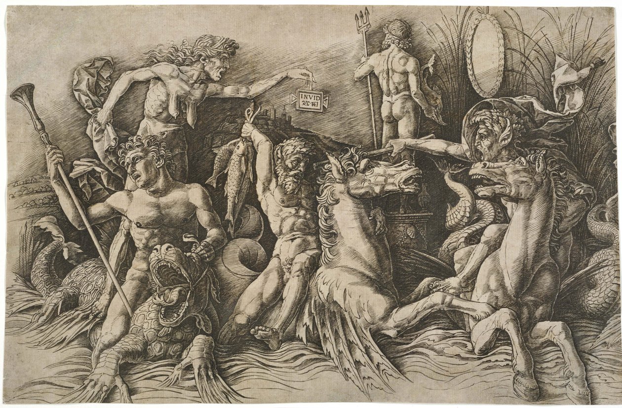 The Battle of the Sea Gods, ca 1475 af Andrea Mantegna