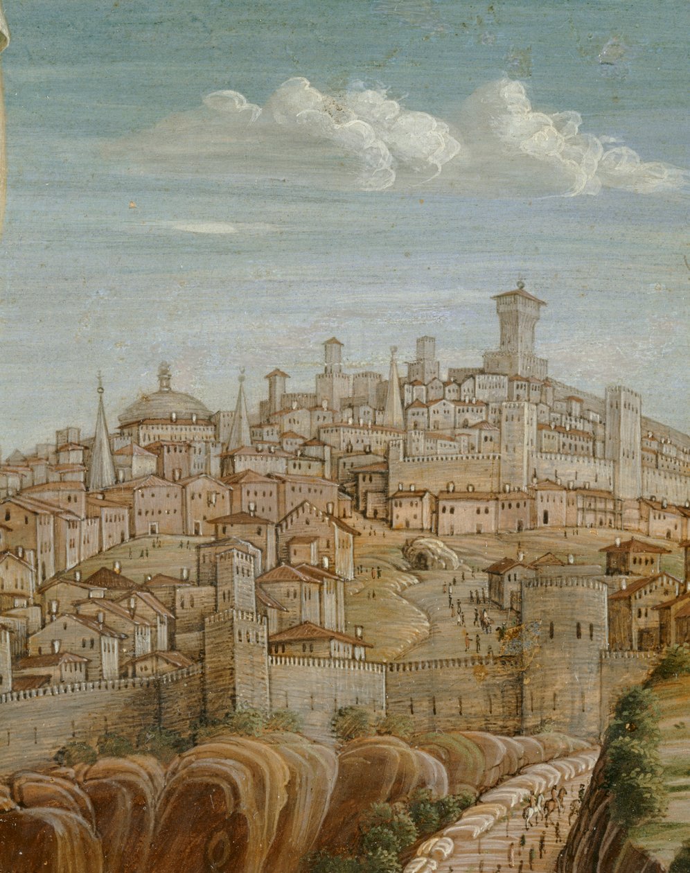 Korsfæstelsen. Det centrale panel i predellaen til hoved... af Andrea Mantegna