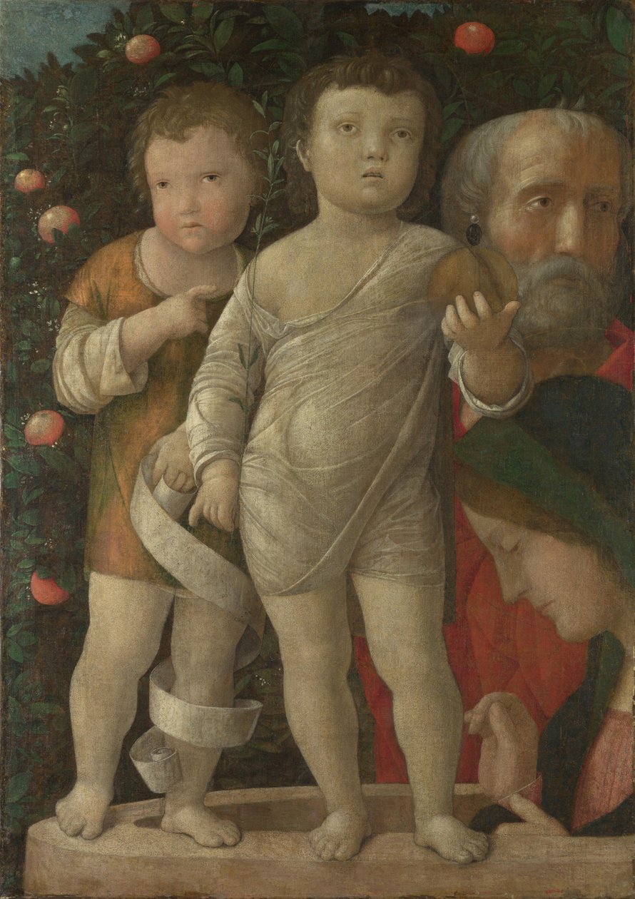 Den hellige familie med Johannes, ca. 1500 af Andrea Mantegna