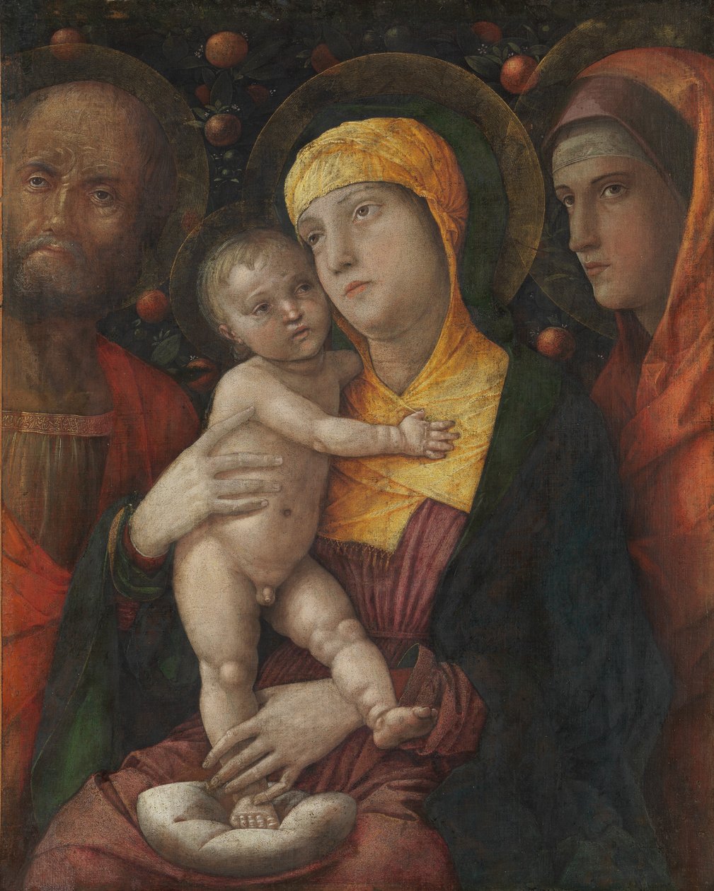 Den hellige familie med Sankt Maria Magdalena, ca. 1495-1500. af Andrea Mantegna
