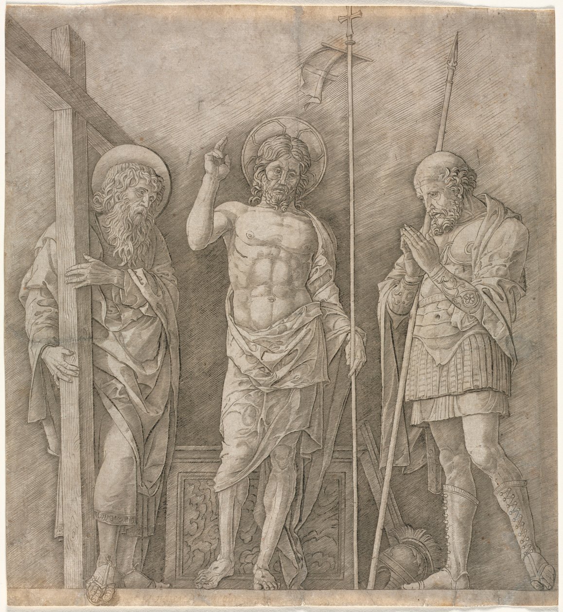 Den opstandne Kristus mellem St. Andrew og Longinus, begyndelsen af 1470