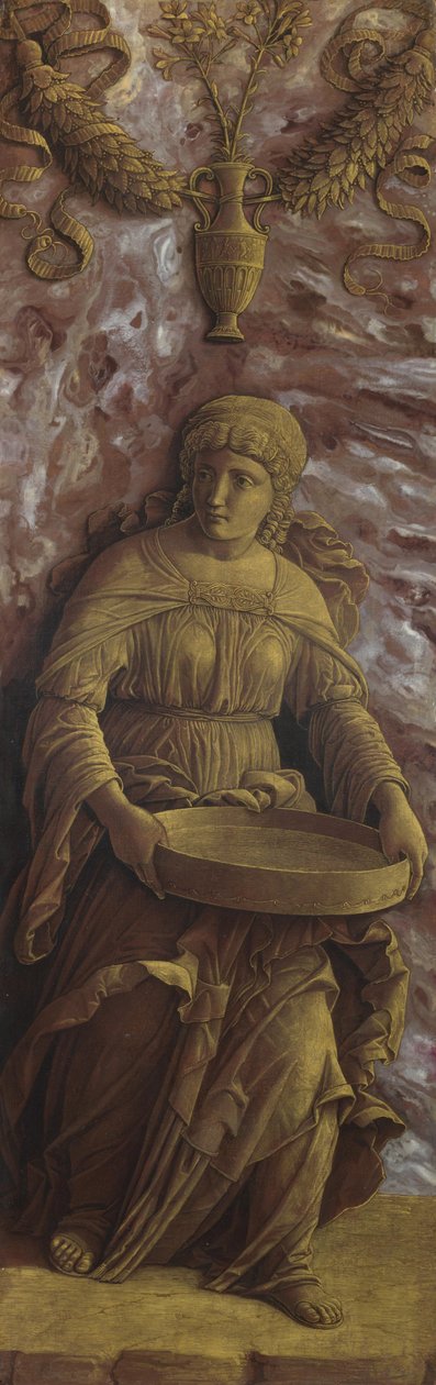 Den vestalske jomfru Tuccia med en sigte, ca. 1500. af Andrea Mantegna