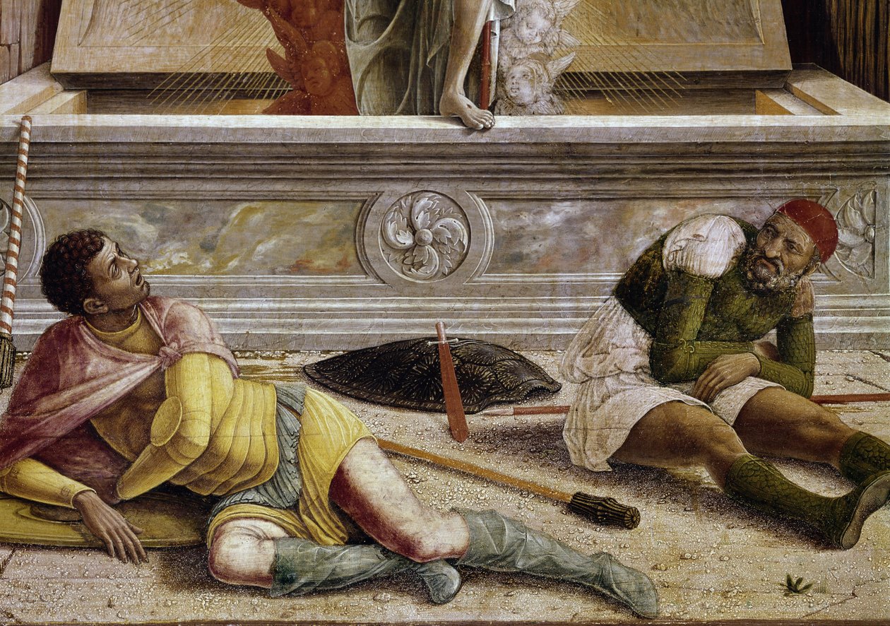 Opstandelsen, detalje af predelle af San Zeno-altertavlen (tempera på træ af Andrea Mantegna