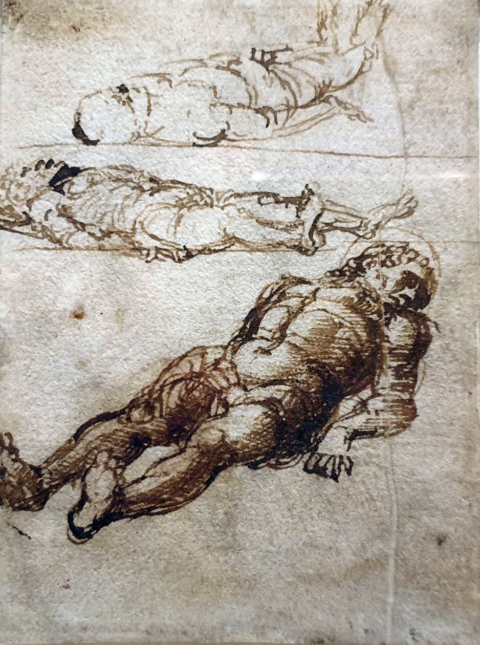 Tre studier for den døde Kristus af Andrea Mantegna