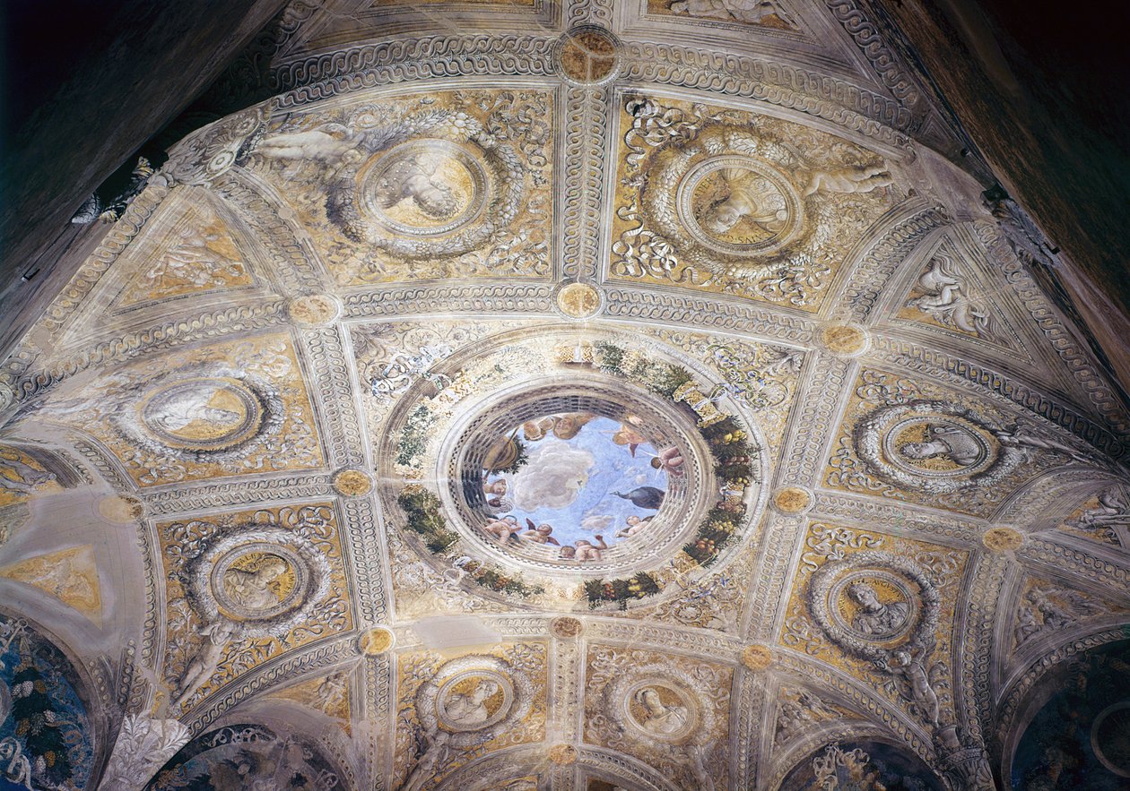 Caesarin ja Oculuksen voitto morsiuskammiosta, n. 1473 (fresko) af Andrea Mantegna