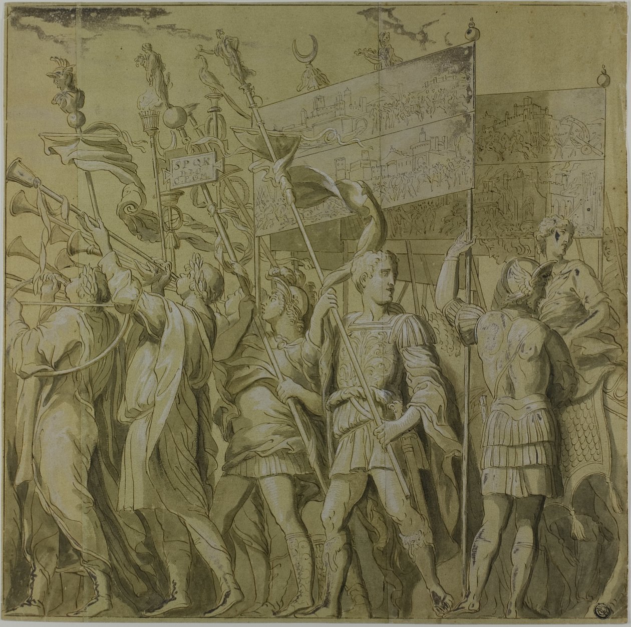 Triumphs of Julius Cæsar: Lærred nr. I af Andrea Mantegna