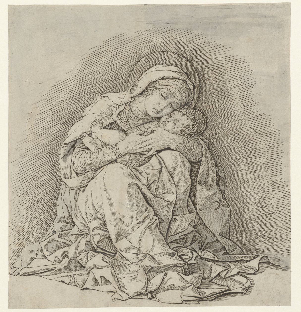 Siddende Mary med barn af Andrea Mantegna