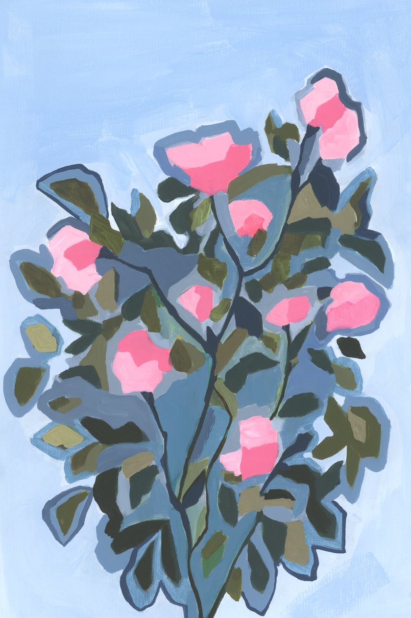 Valentine day roses, 2023 (akryl på papir) af Andrea Mejia