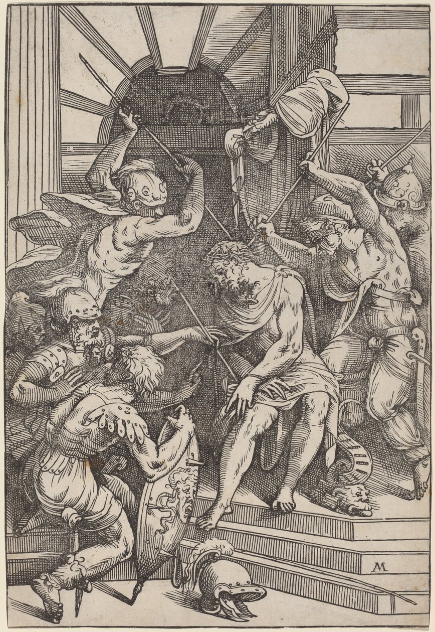 Kristus kronet med torne af Andrea Meldolla, called Schiavone, after Titian