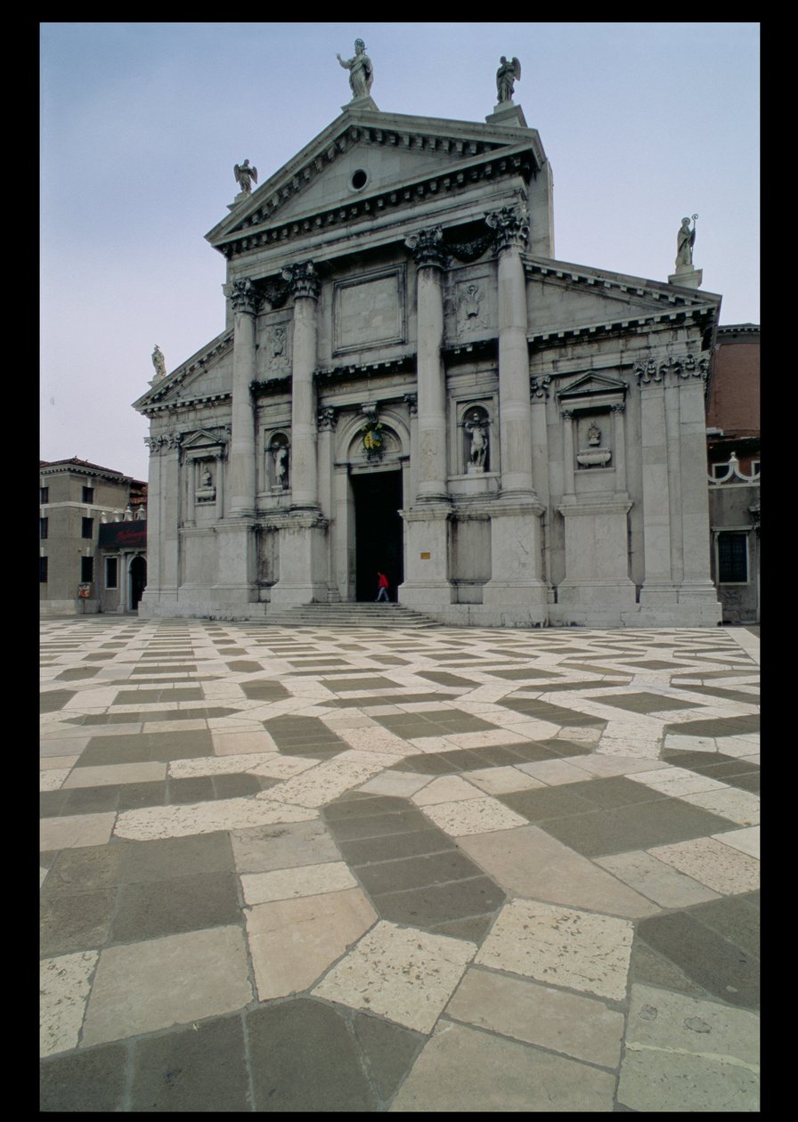 Kirkens facade, bygget 1564-80, facade udført i 1607-11 af Andrea Palladio