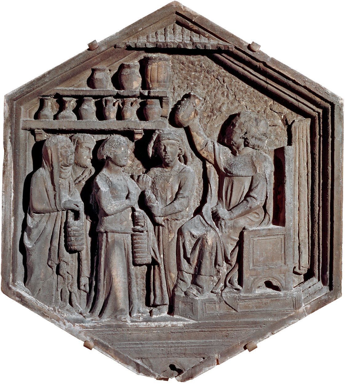 Medicin allegori. (Skulptur med lavt relief af Andrea Pisano