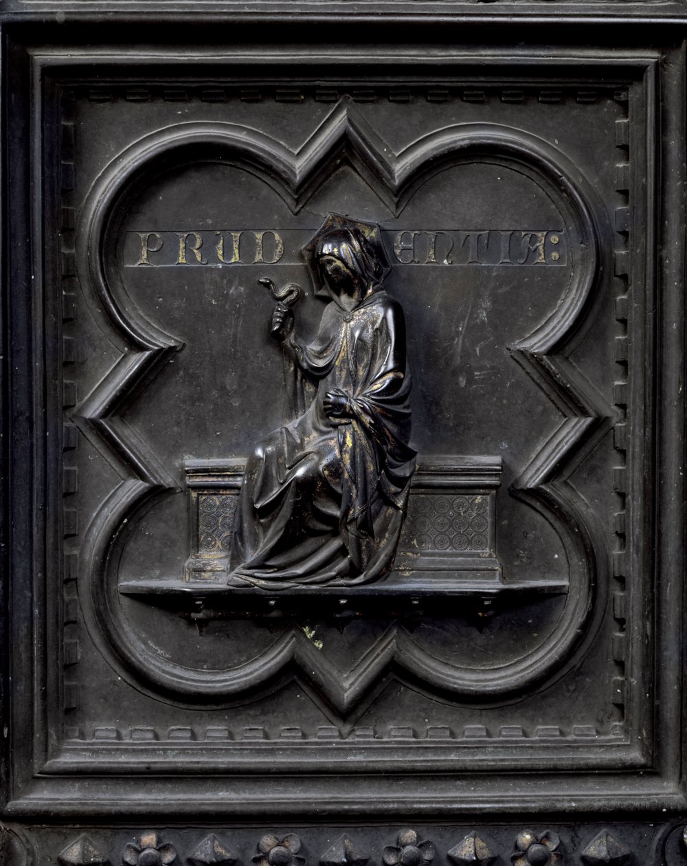 Prudence, panel H af syddørene til dåbskapellet San Giovanni, 1336 (bronze) af Andrea Pisano