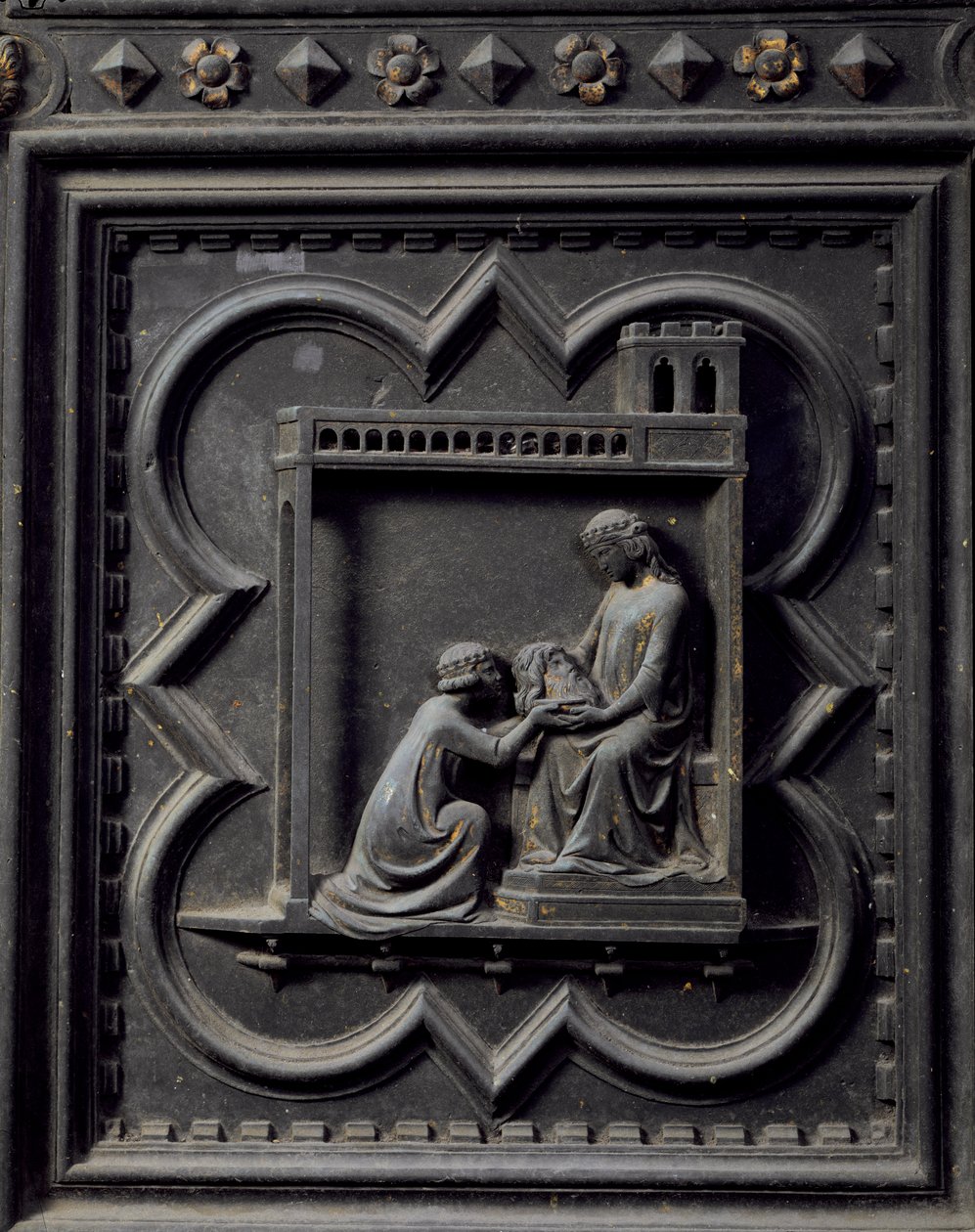 Salome tager hovedet af Johannes Døberen til sin Moder Herodias, Herodes