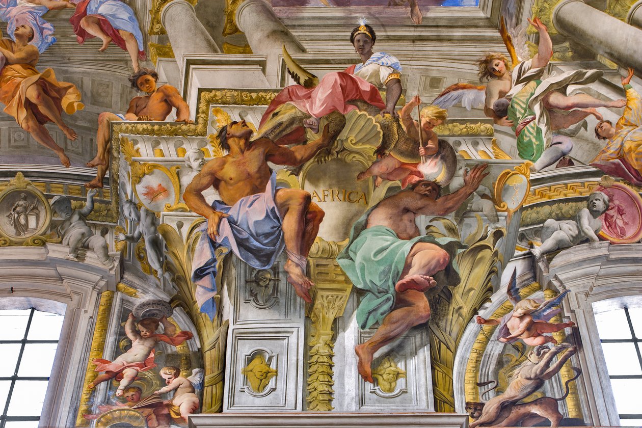 Afrika, detaljer om kontinenternes allegorier af Andrea Pozzo