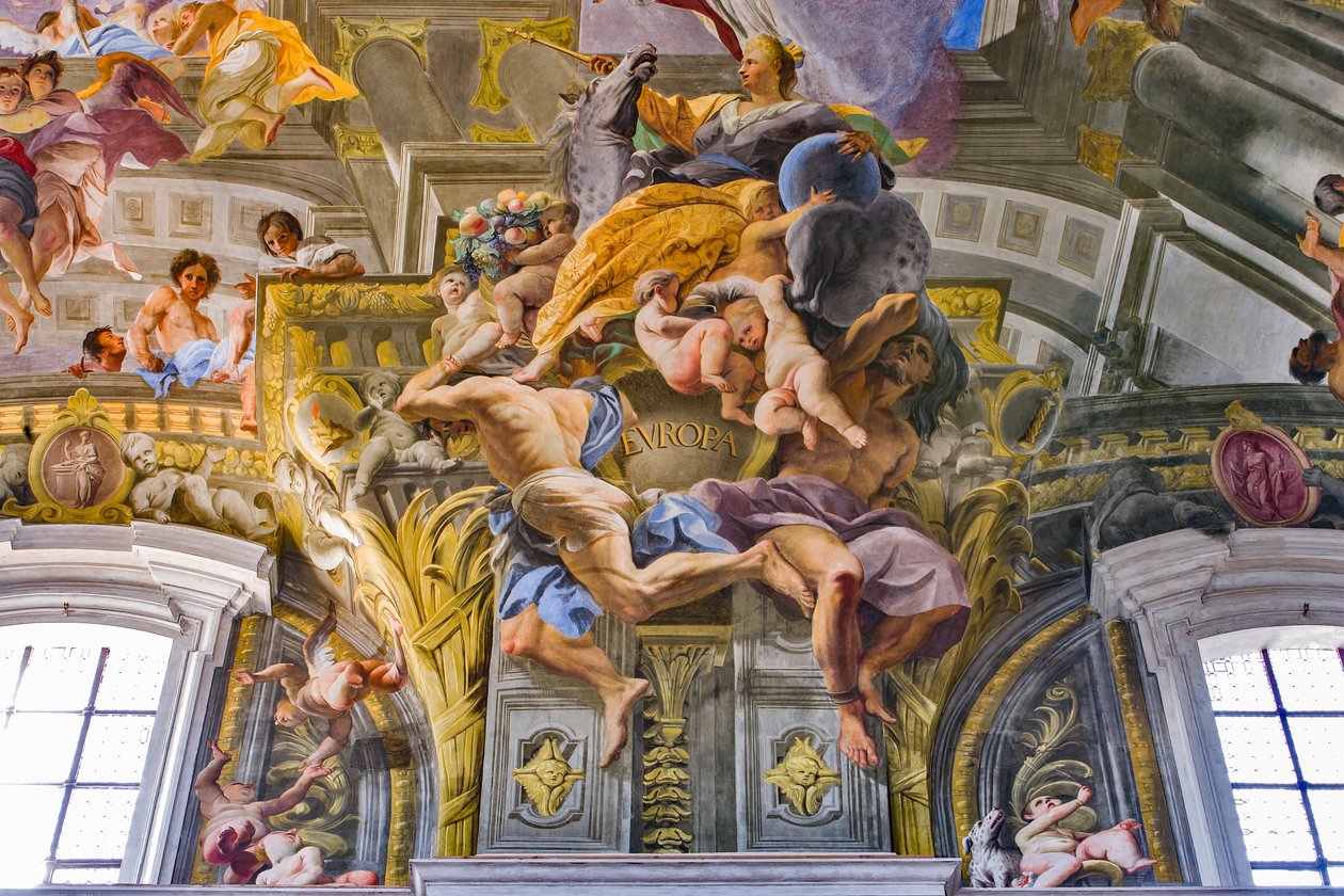 Europa, detaljer om kontinenternes allegorier af Andrea Pozzo