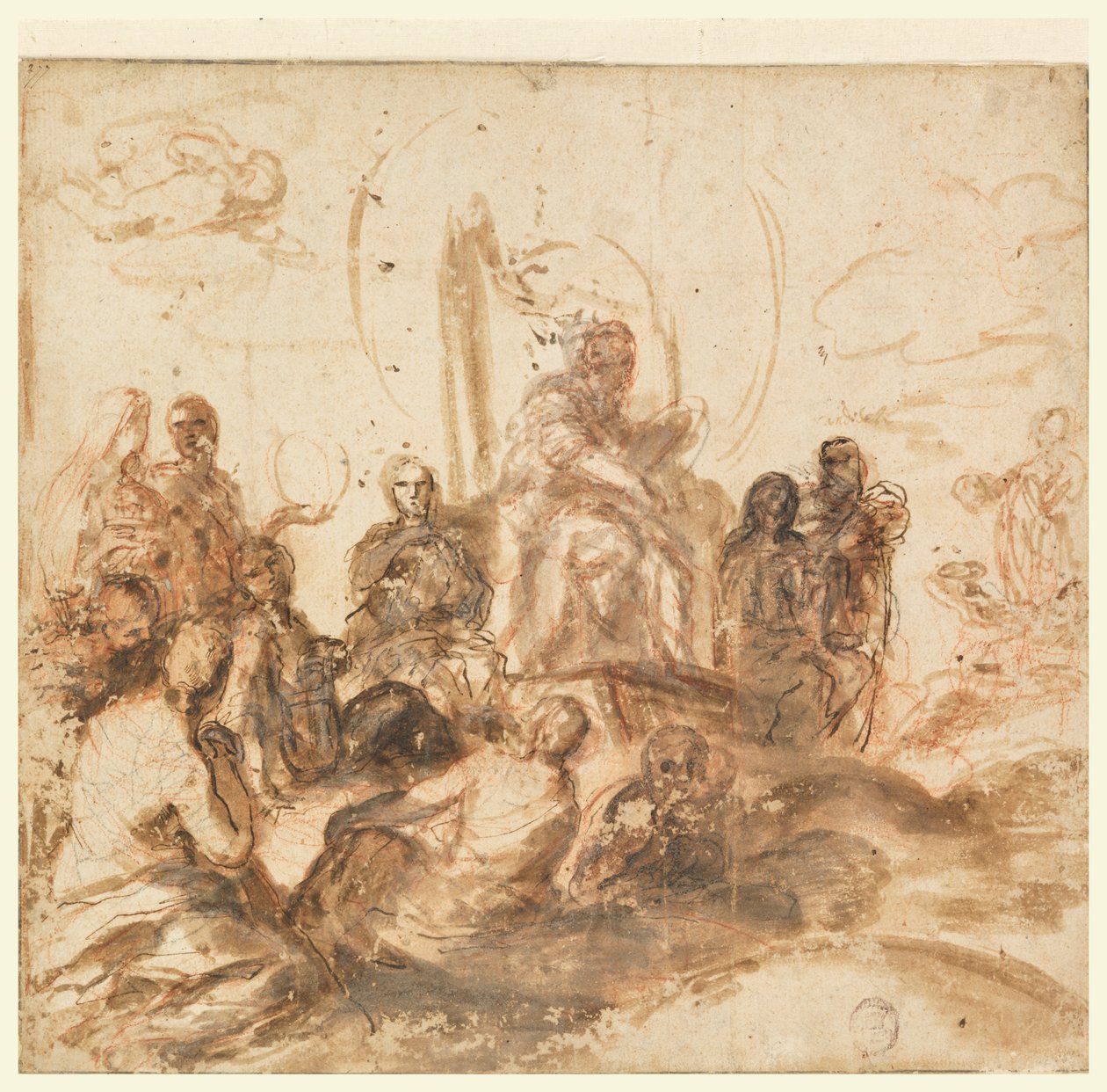 Design for Allegory of Divine Wisdom, Reception Room, Palazzo Barberini, Rom, Italien af Andrea Sacchi