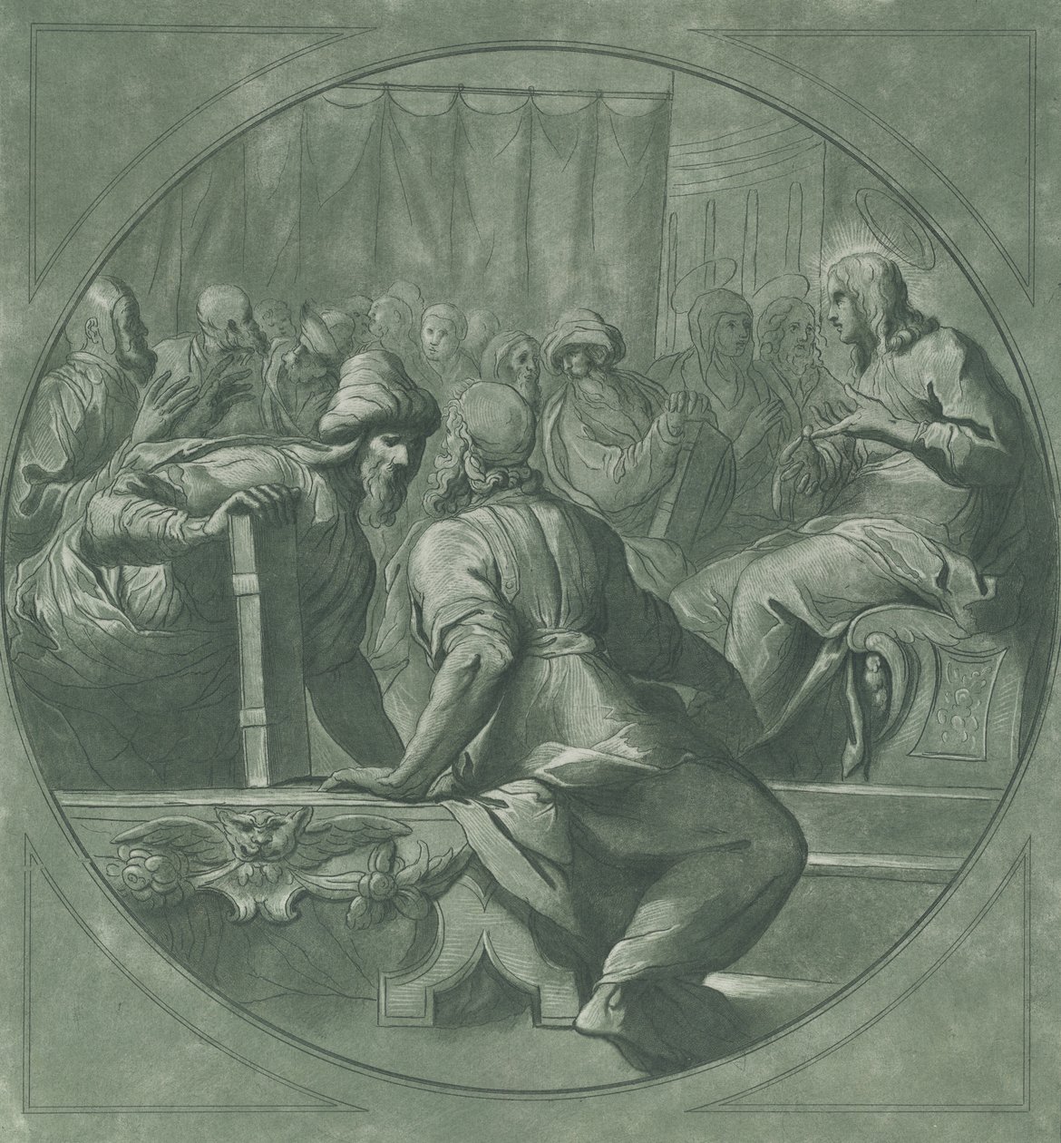Kristus forvirrer lægerne, 1750-70. af Andrea Scacciati