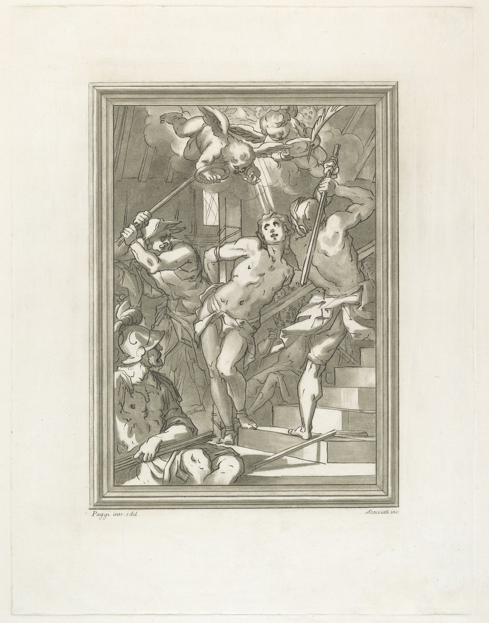 Flagelering af en helgen af Andrea Scacciati after Giovanni Battista Paggi