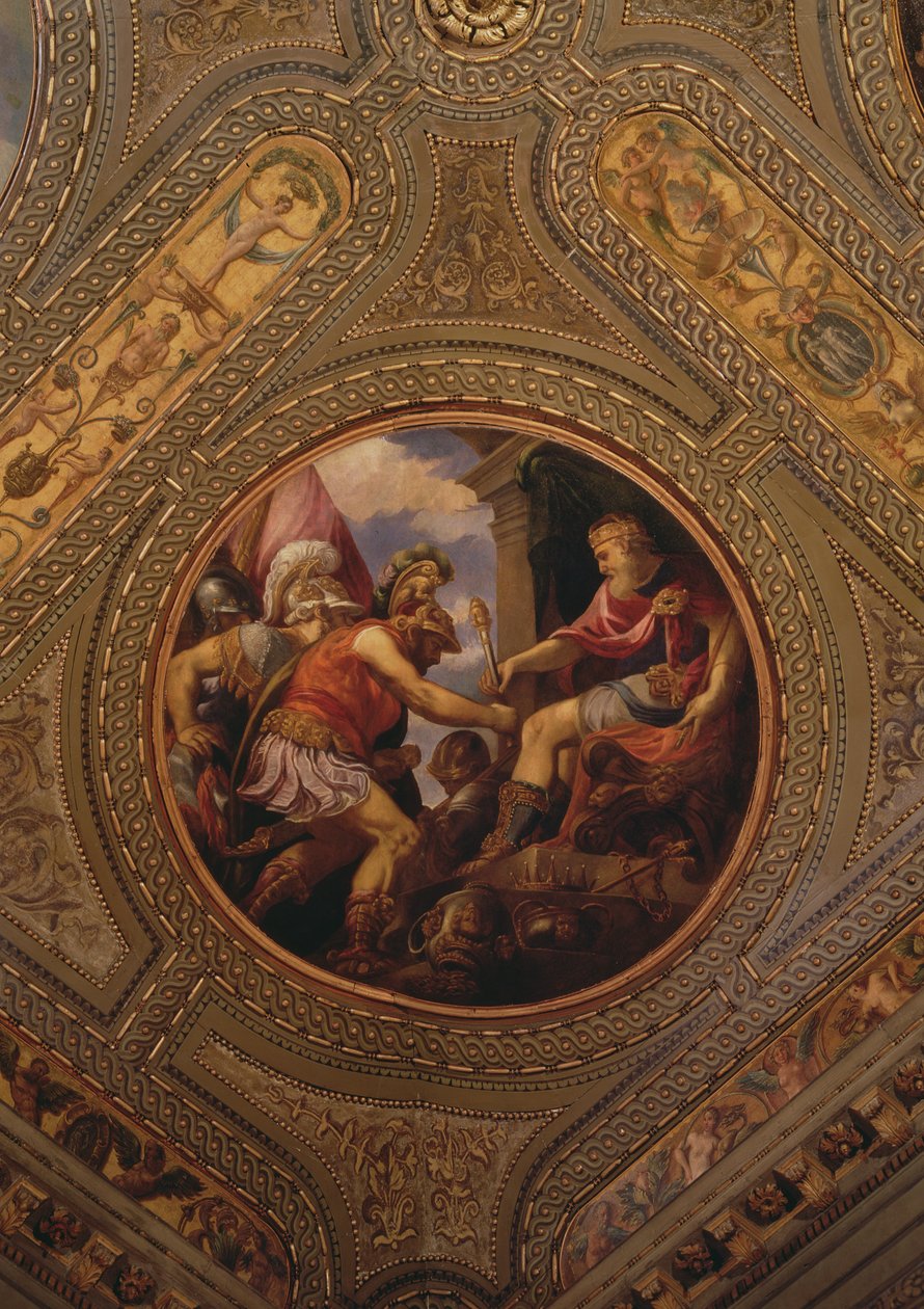 Allegory of the Empire, fra loftet på biblioteket, 1556 af Andrea Schiavone