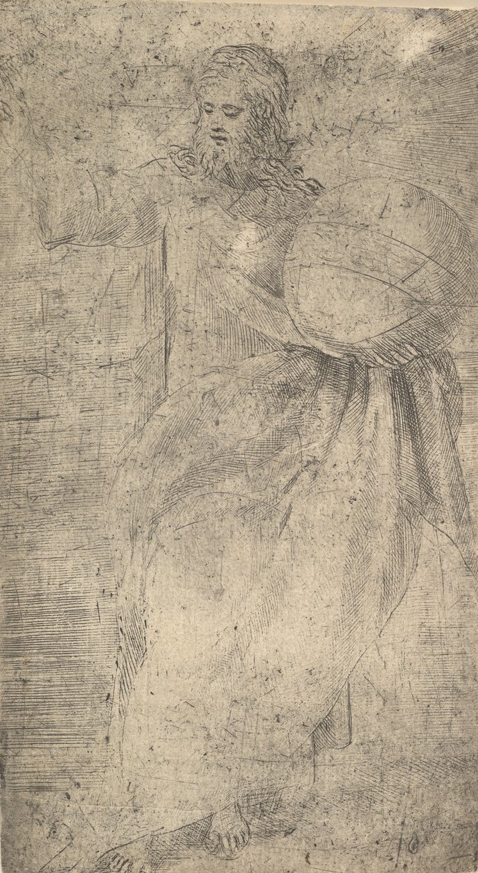 Kristus som Frelseren holder en klode, fra Kristus og apostlene, ca. 1548-50. af Andrea Schiavone