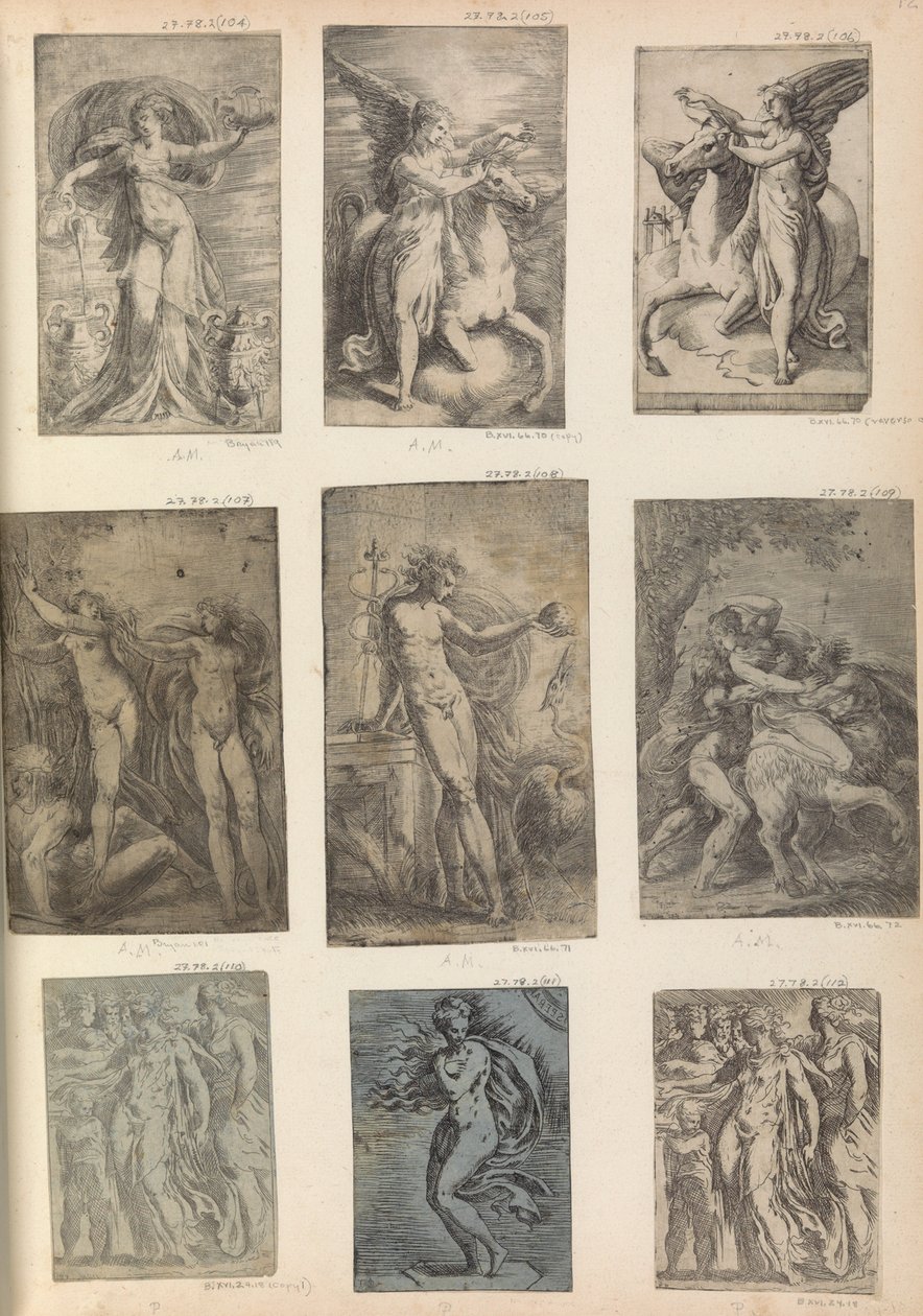 Hercules, Nessus bortfører Deianira, ca. 1540 af Andrea Schiavone