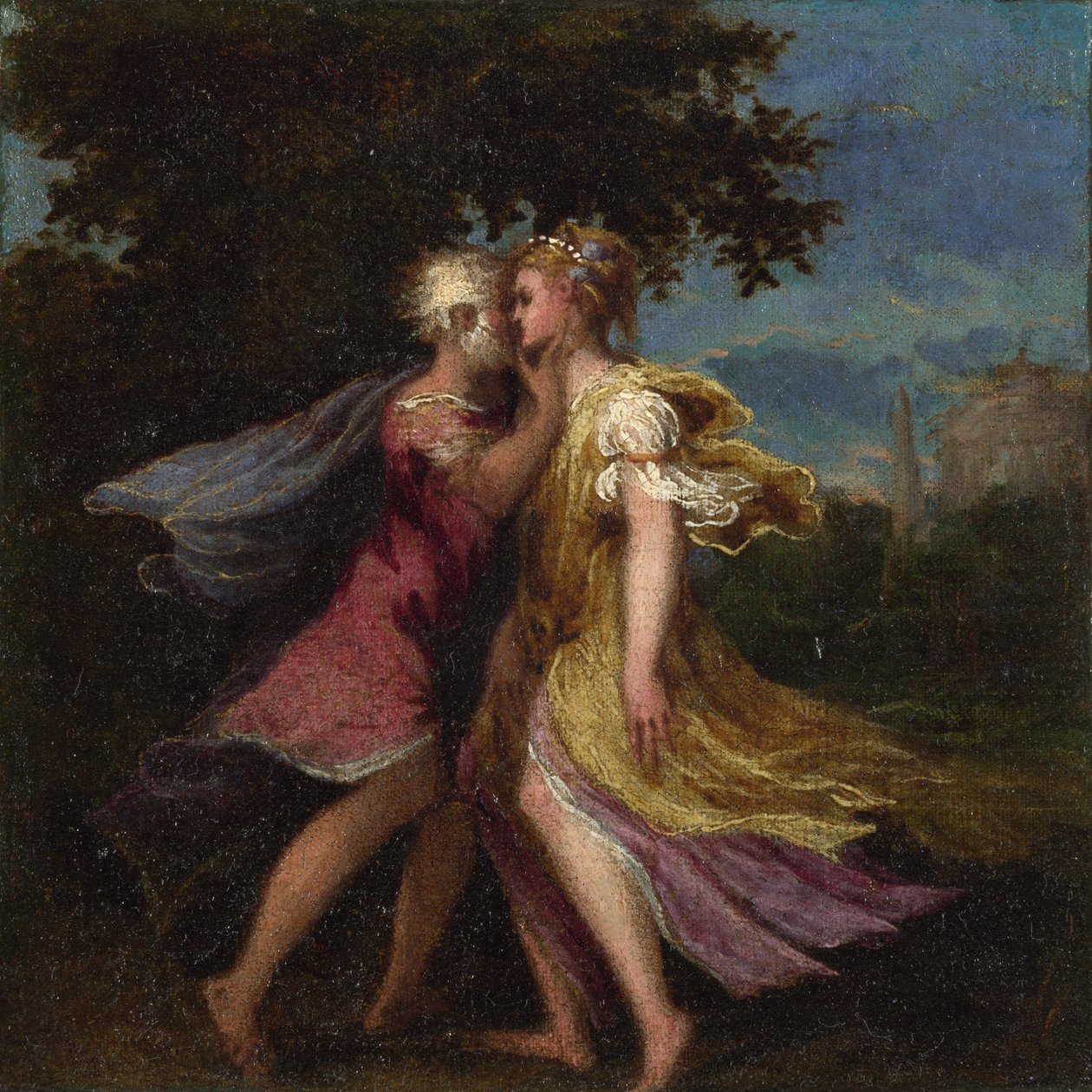 Jupiter forfører Callisto, ca. 1550 af Andrea Schiavone