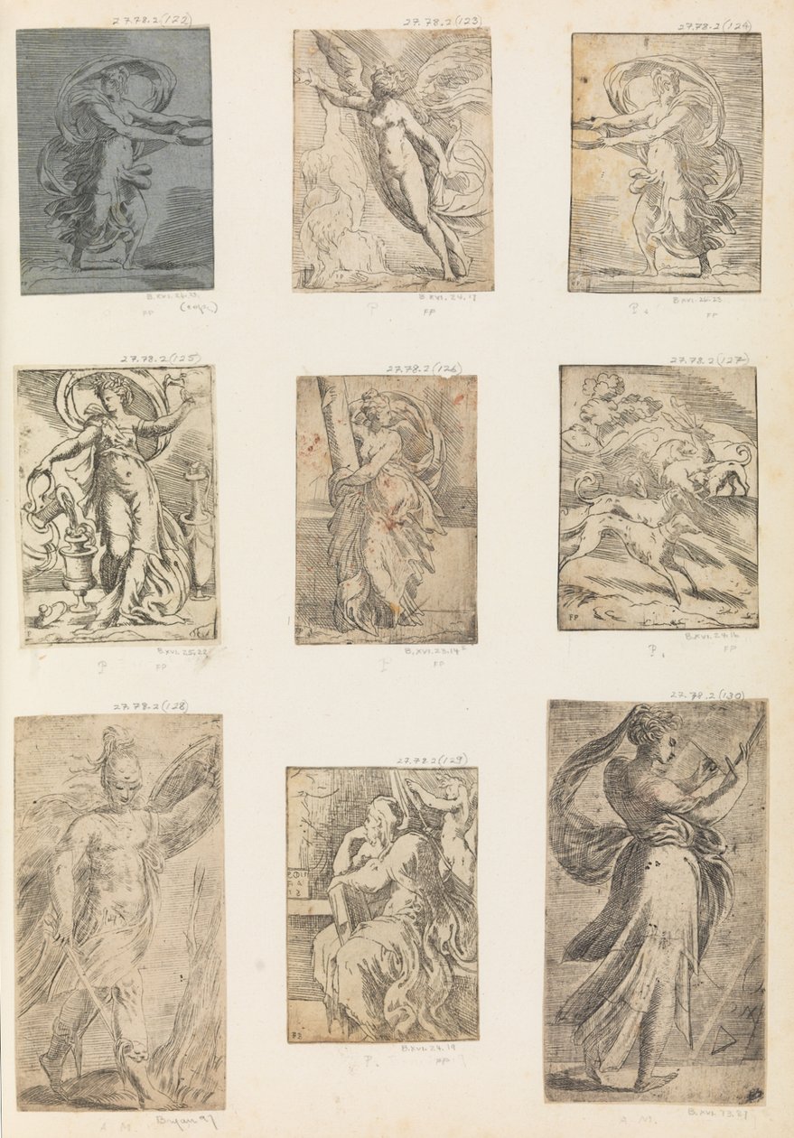 Mars og andre mytologiske figurer, ca. 1536-38. af Andrea Schiavone