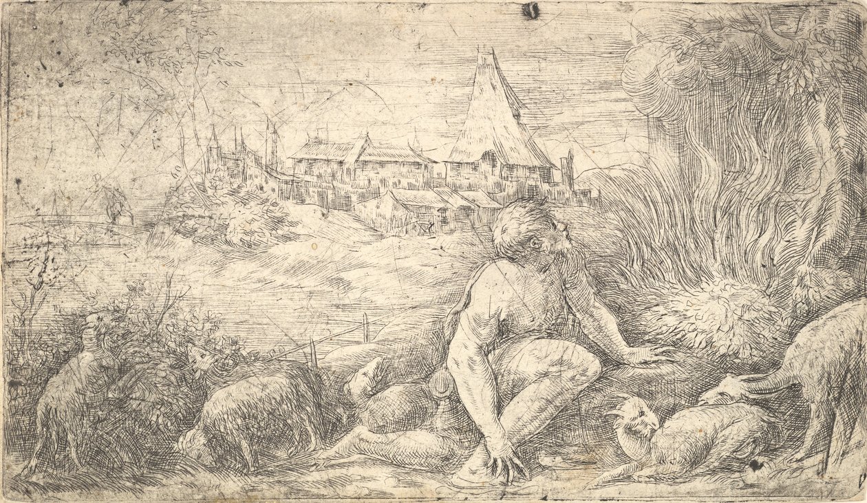 Moses og den brændende busk, ca. 1544-47. af Andrea Schiavone