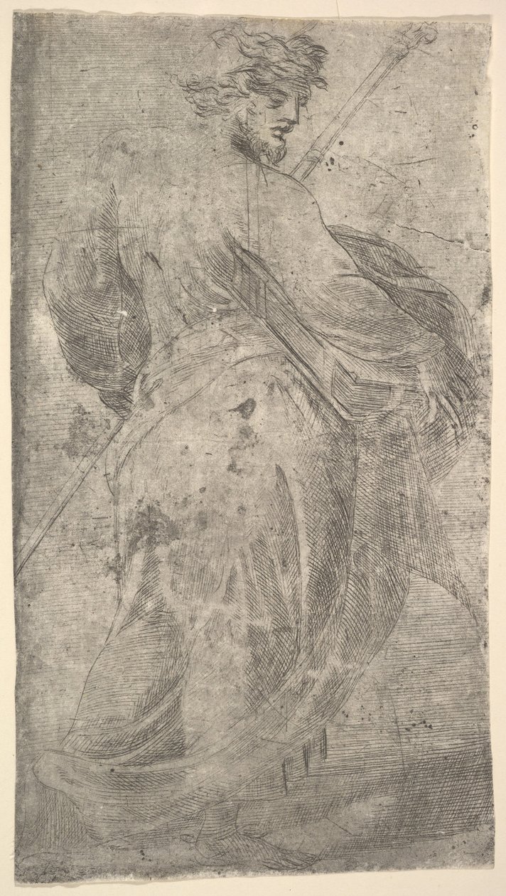 Saint James Major, en stav i venstre hånd, bog i højre, fra 