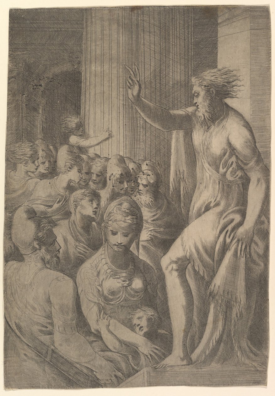 Sankt Paulus prædiker i Athen, ca. 1548-53. af Andrea Schiavone