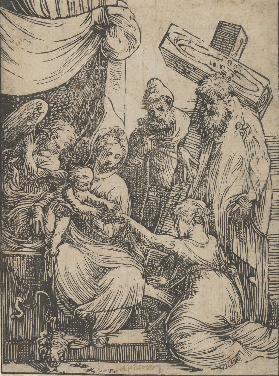Sankt Katarinas ægteskab, 1550-60. af Andrea Schiavone