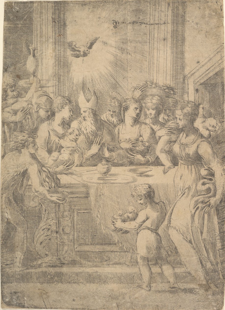 Præsentationen af Kristus i templet, ca. 1543-46. af Andrea Schiavone