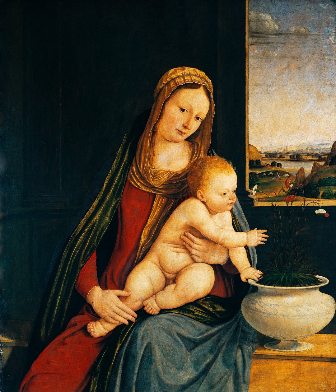 Madonna og Barn eller Nellikernes Madonna af Andrea Solario