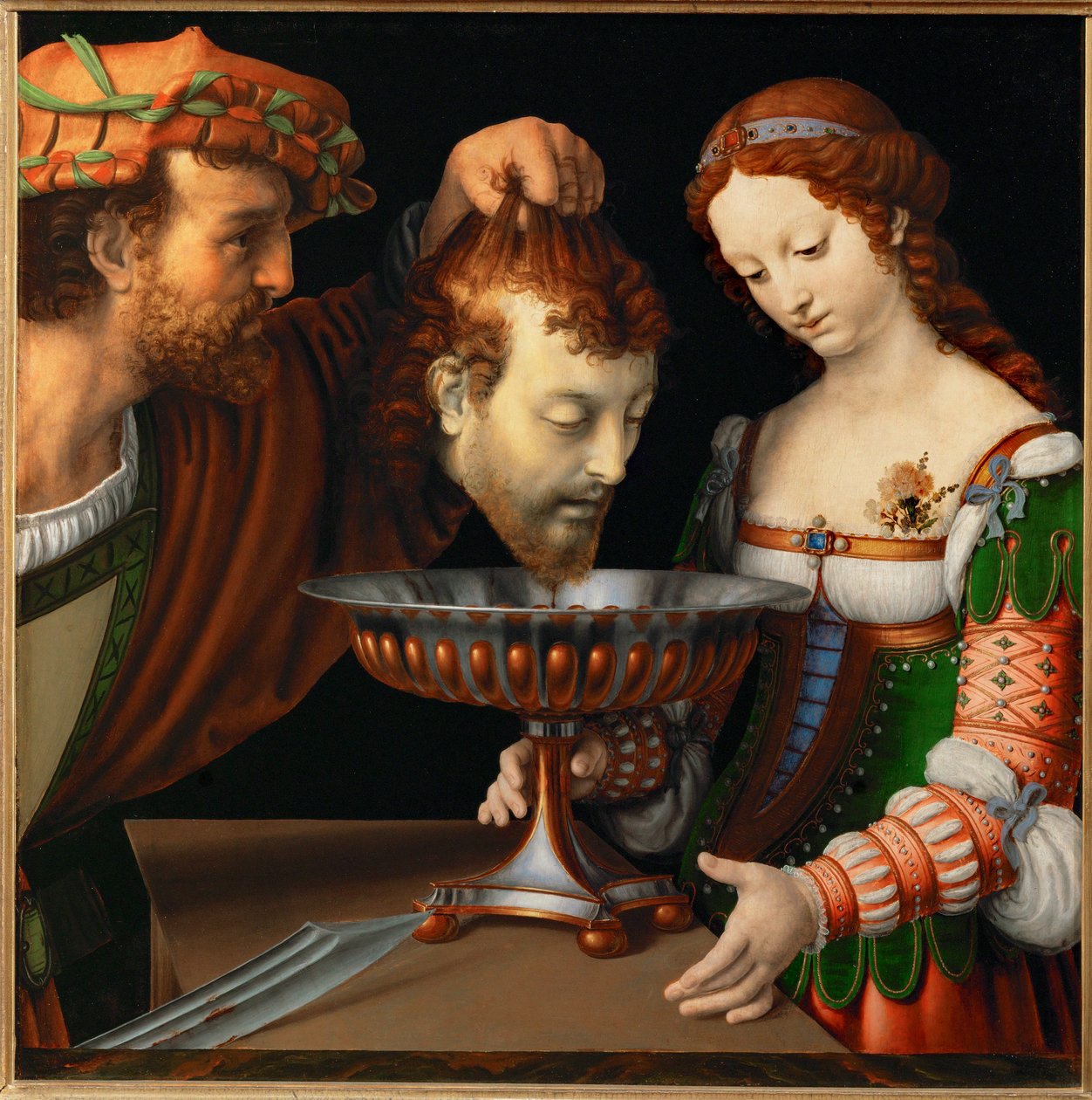 Salome med Johannes Døberens hoved, ca. 1501-20 (maleri på træ) af Andrea Solario